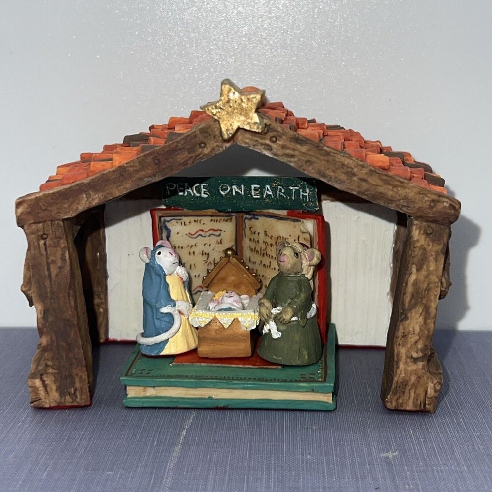 1994 "The Whistlers Nativity" Enesco/Penny Whistle Lane Mouse Figurines Set Of 5